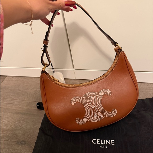 Celine Ava Bag in Smooth Calfskin with Triomphe Embroidery Tan | Poshmark
