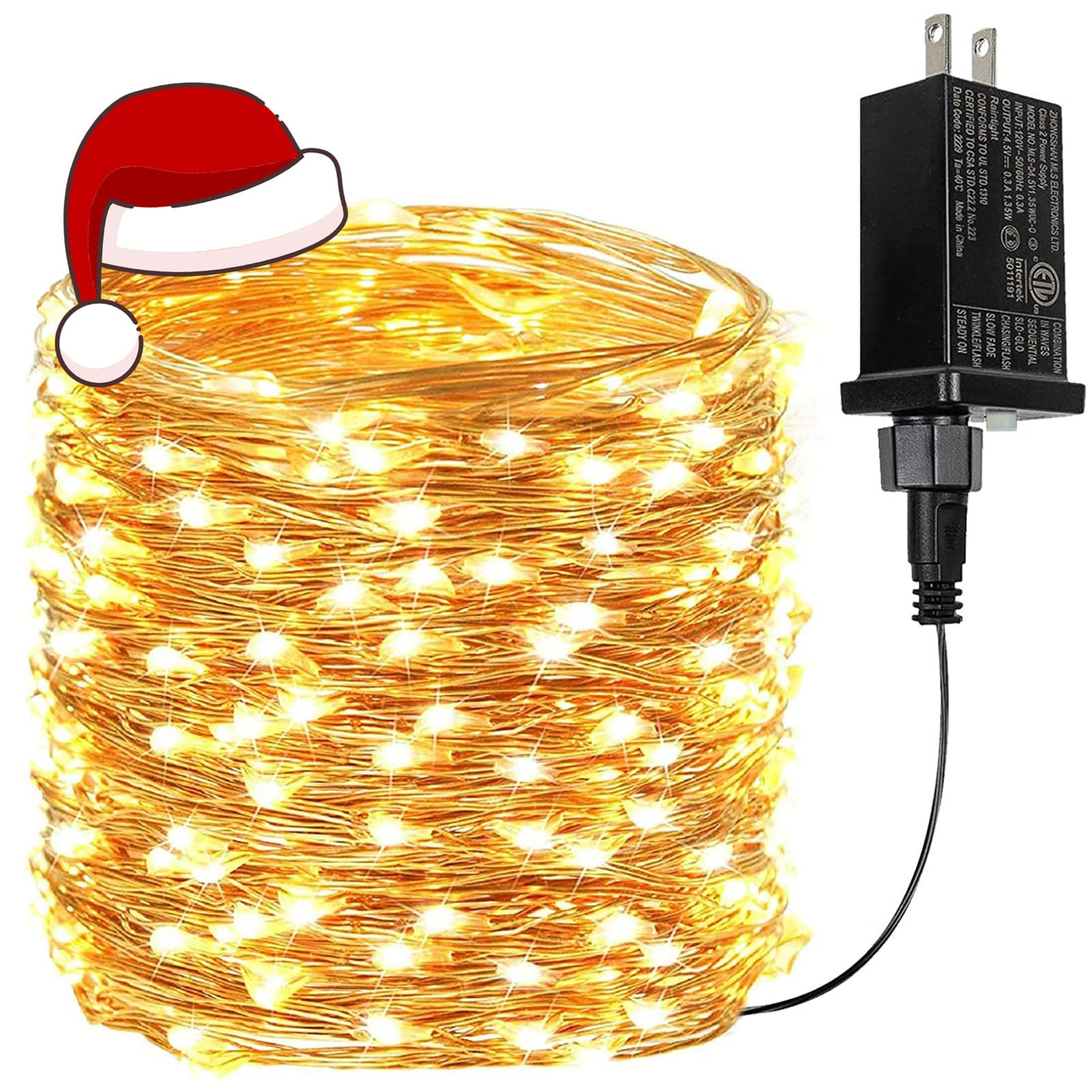 66Ft 200 LED Fairy Lights Plug in, Waterproof String Lights Outdoor & Indoor 8 Modes Christmas Li... | Amazon (US)