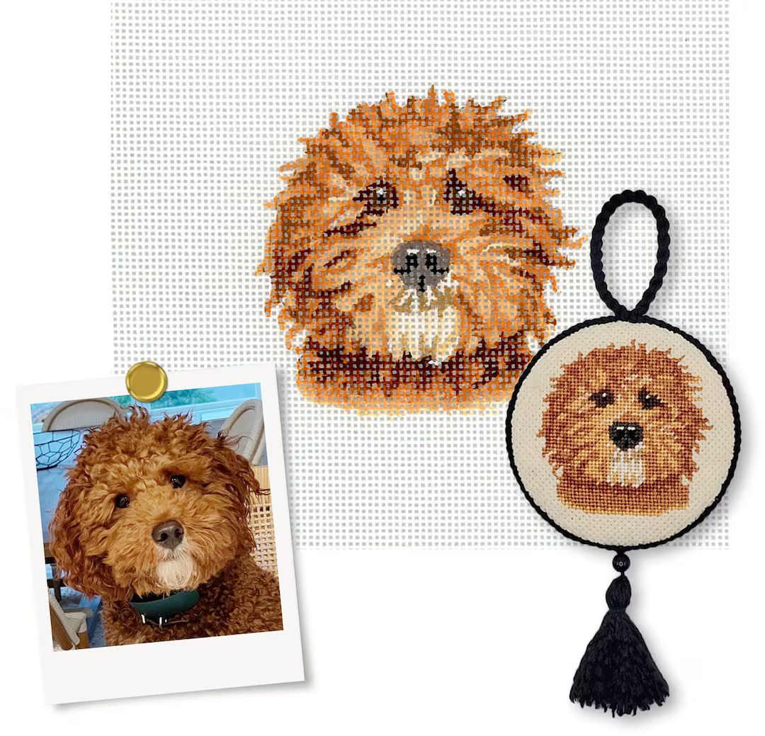 Small Custom Pet Portrait Needlepoint Canvas/Needlepoint Dog/Needlepoint Cat/Hand Painted Needlep... | Etsy (US)