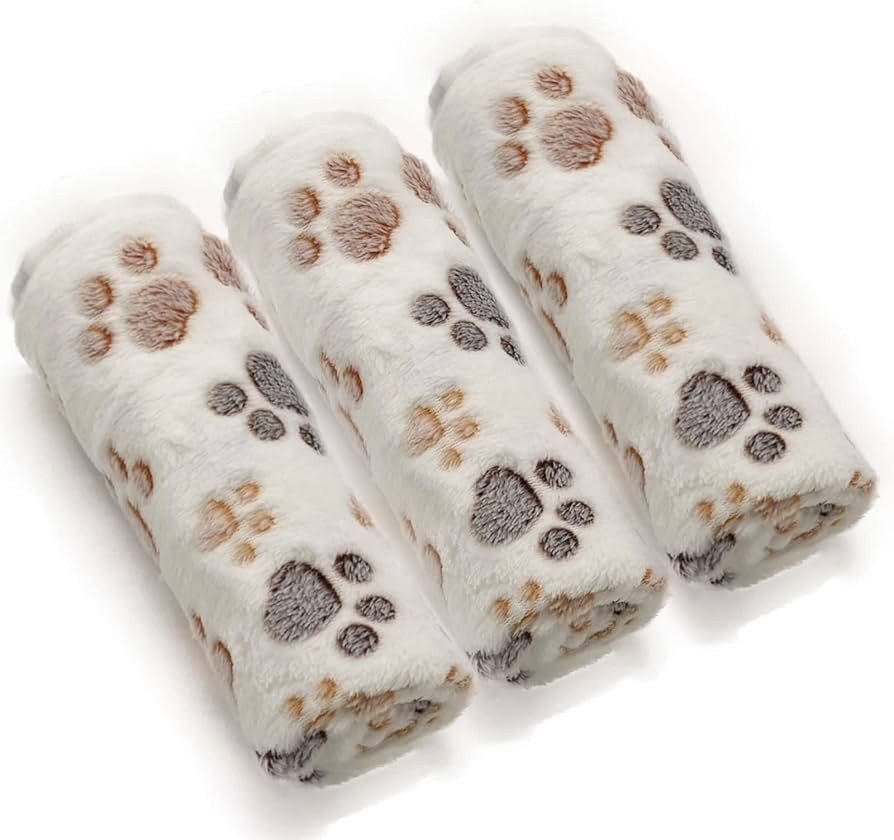 1 Pack 3 Puppy Dog Blankets Super Soft Warm Sleep Mat Fluffy Premium Fleece Pet Blanket Flannel T... | Amazon (US)