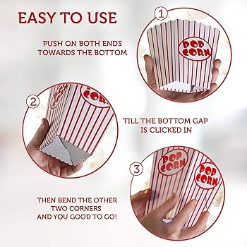 Kedudes Movie Night Popcorn Bags for Party (40pk) - Paper Popcorn Buckets - Red and White Popcorn... | Amazon (US)