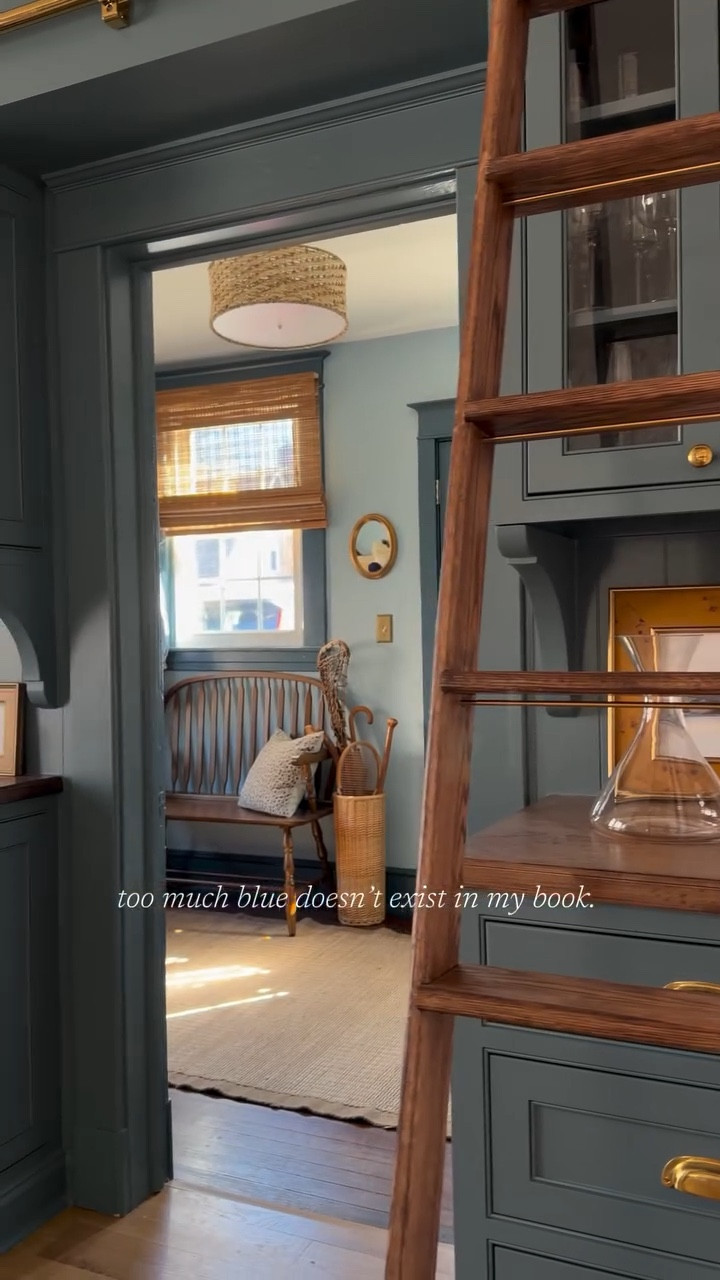 Have a color you love run? Run with it. Want it everywhere? Go for it. Your home, your rules. This is one of the most complimented areas of our home, and it’s because we trusted our gut 🤍 If you’re looking for the perfect blues, I’ve pulled together all the paint colors in my home! Comment BLUE for the list + to shop my spaces 

#classichomedecor #coastalliving #coastalcottage #coastalhome #traditionalhome