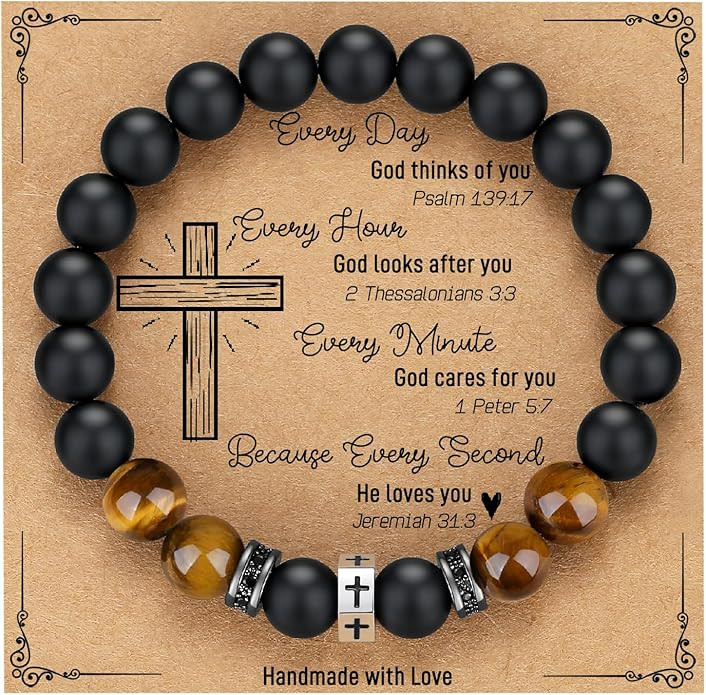 TONY & SANDY Easter Basket Stuffers Gifts for Men Boys Cross Bracelet Easter Gifts for Teens Boys... | Amazon (US)