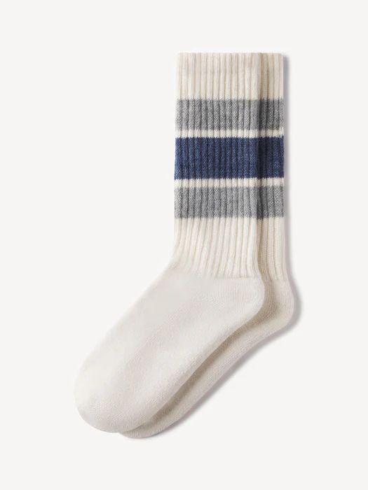 Athletic Grey/Deep Water Two Plus One Sport Sock | Buck Mason