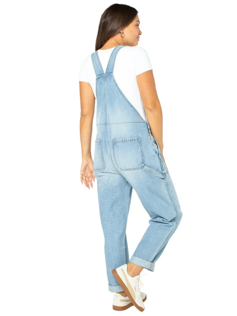 Celebrity Pink Women's Boyfriend Cuffed Denim Overall, Sizes XS-XXXL | Walmart (US)