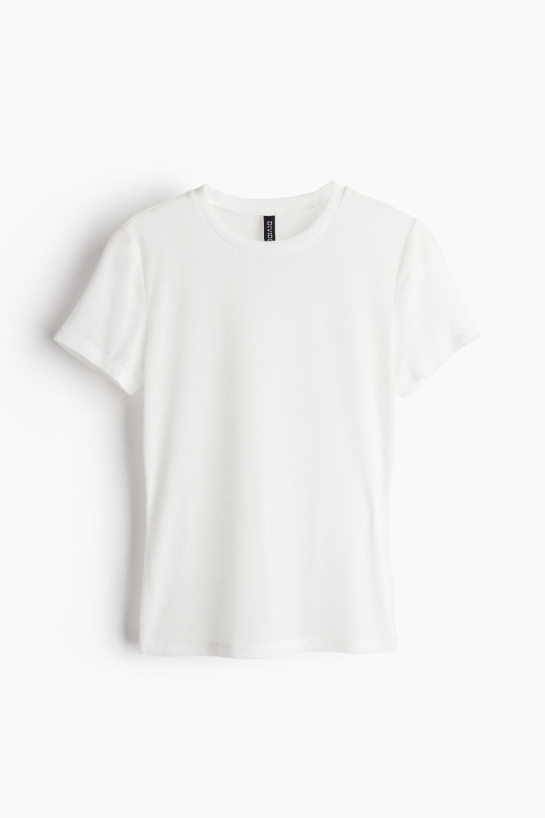 H & M - Fitted T-shirt - White | H&M (US + CA)