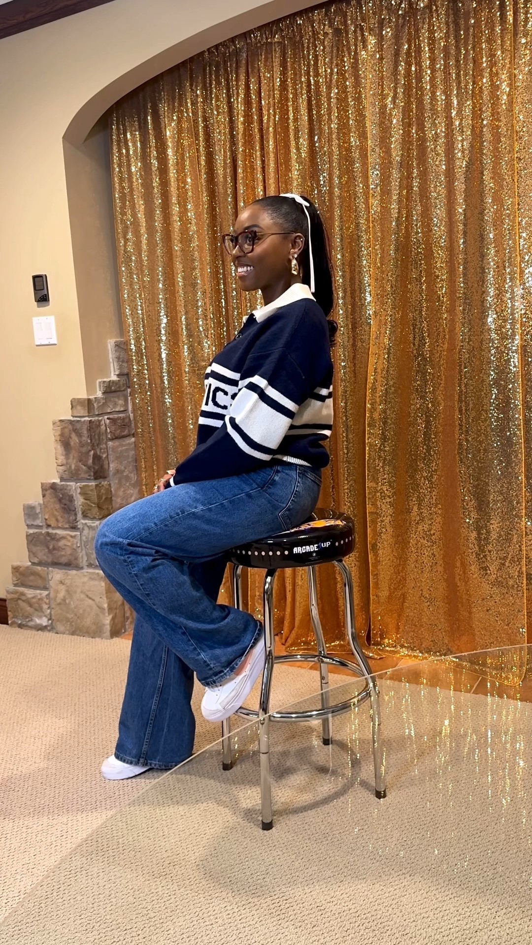 Varsity vibes for Friendsgiving 💙 

friendsgiving outfit, varsity sweater outfit, homecoming party outfit, navy blue sweater aesthetic, cute fall outfit ideas, dark wash jeans outfit, cozy fall fashion, hair bow hairstyle,  fall looks, casual holiday outfit, winter outfit inspo


#LTKCyberWeek