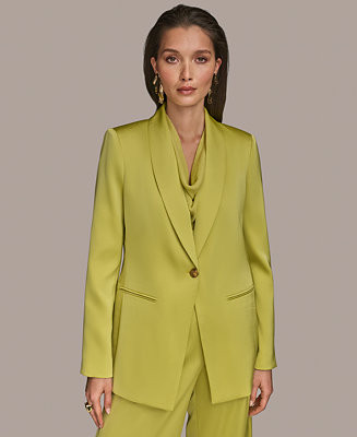 Women's Satin One-Button Jacket, Regular & Petite | Macy's