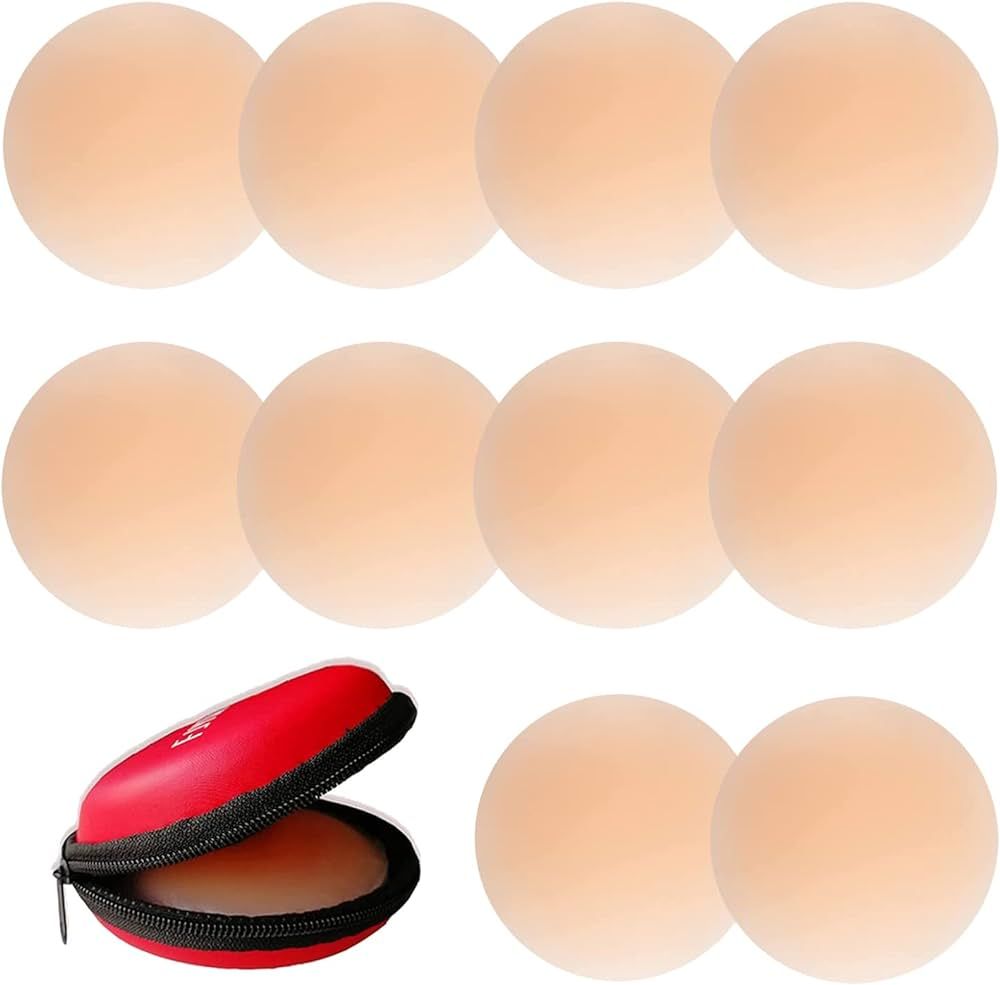 Zhowehall Nipple Covers 5 Pairs for Women, Silicone Pasties Reusable Adhesive Nippleless Covers I... | Amazon (US)