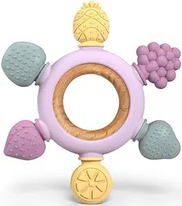 GJZZ Baby Teething Toys 6-12 Months, Montessori Sensory Toys, Baby Bath Toys, Fruit Baby Teether ... | Amazon (US)