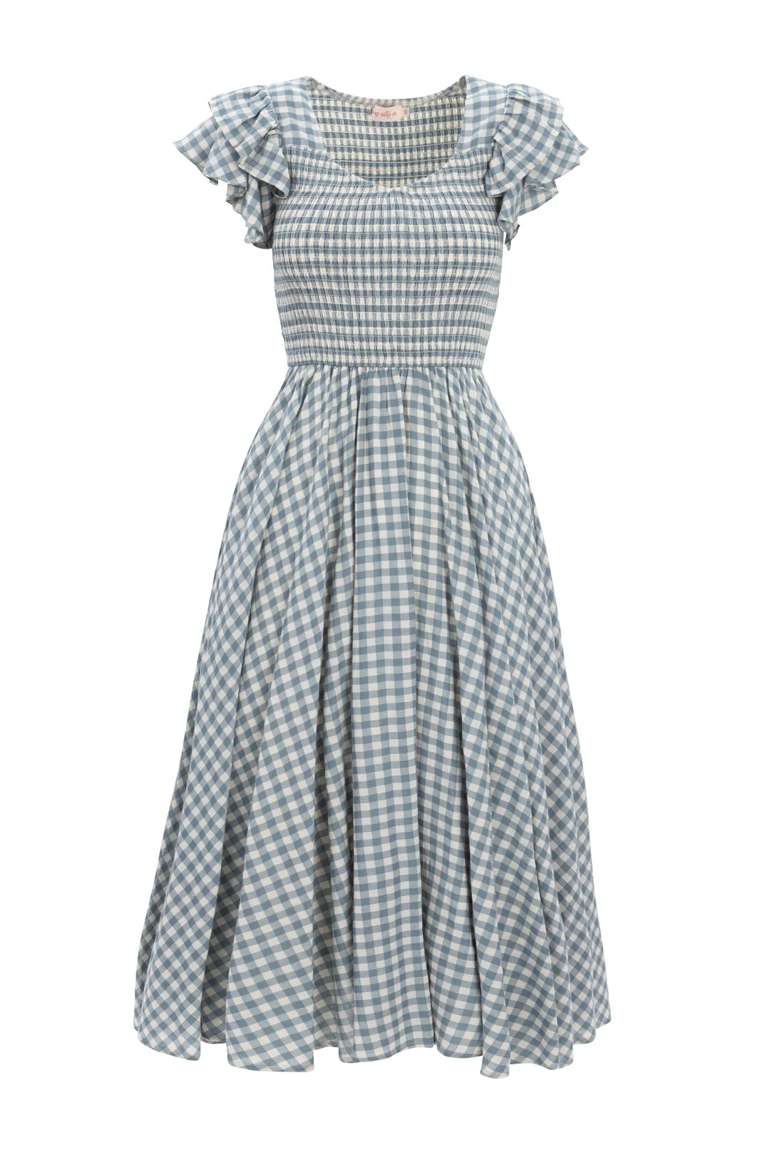Hattie Dress in Dusty Teal Gingham | Ivy City Co