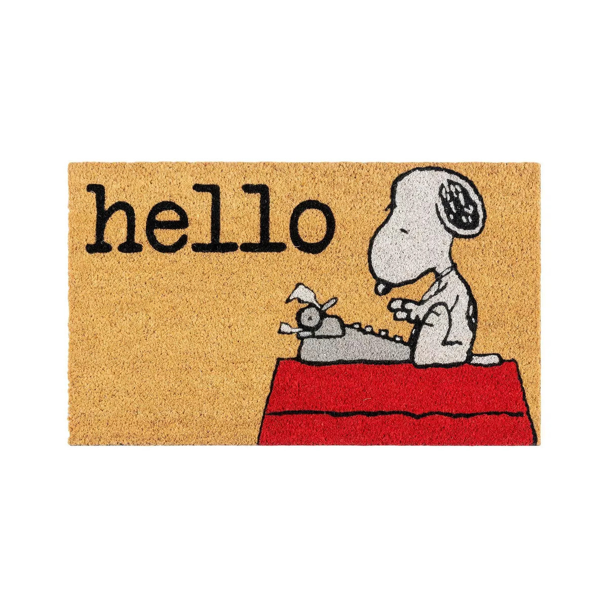 Peanuts 1'5"x2'5" Snoopy Hello Coir Doormat Natural | Target