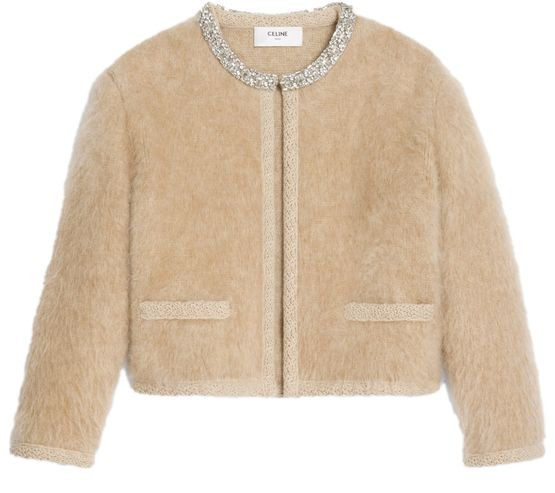 Embroidered cardigan in brushed mohair | 24S US