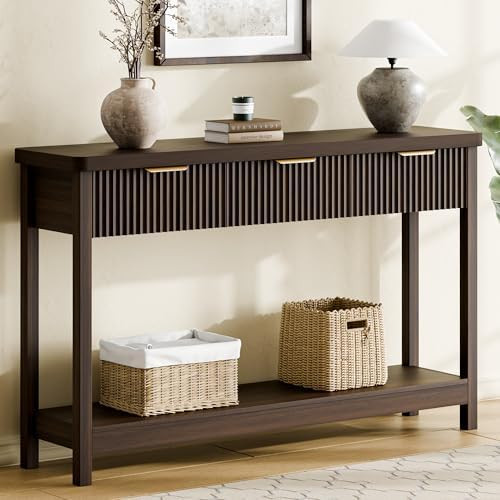 Fluted Console Table, 51 Inch Entryway Table with 3 Drawers | Scandi farmhouse look with quiet fu... | Amazon (US)