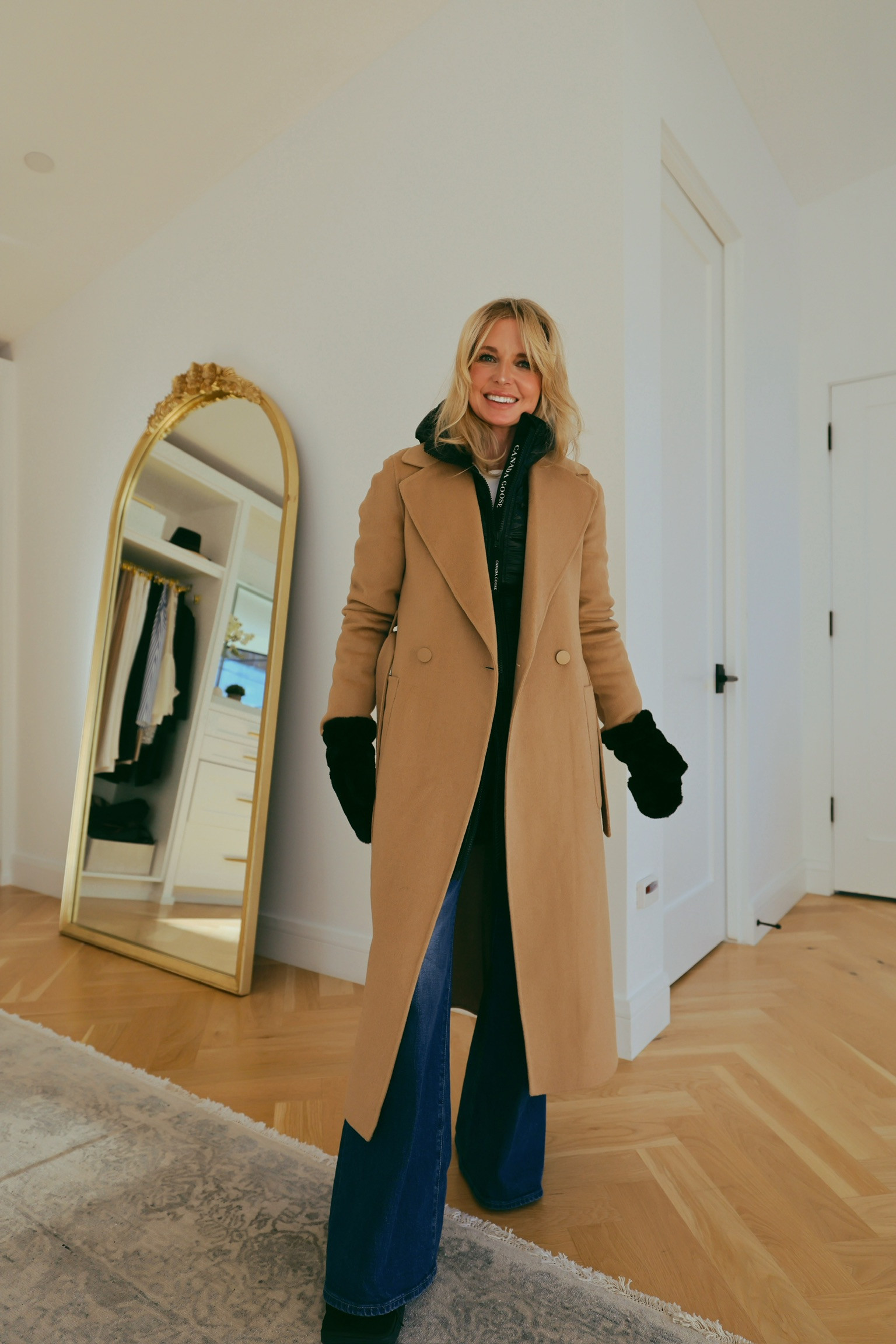 Layered up and ready for the chill. A classic wool trench paired with cozy mittens makes cold days feel effortless and put-together. 

 #LTKootd