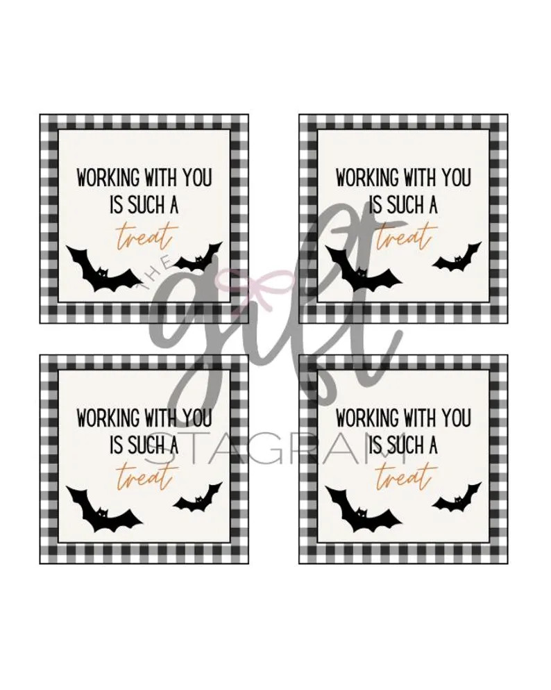 Working With You Is A Real Treat Gift Tag | DIGITAL DOWNLOAD | Halloween Coworker Gift Tag | Hall... | Etsy (Global)