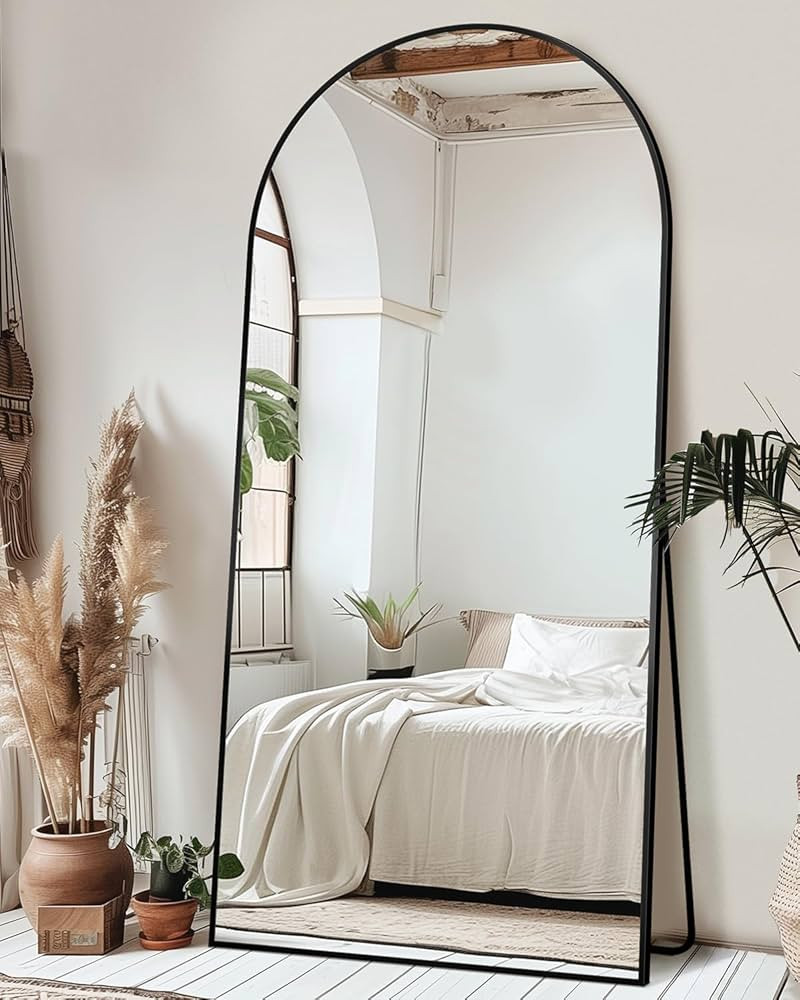 Full Length Mirror with Stand, 76"x34" Arched Full Body Mirror, Large Stand Up Mirrors, Aluminum ... | Amazon (US)