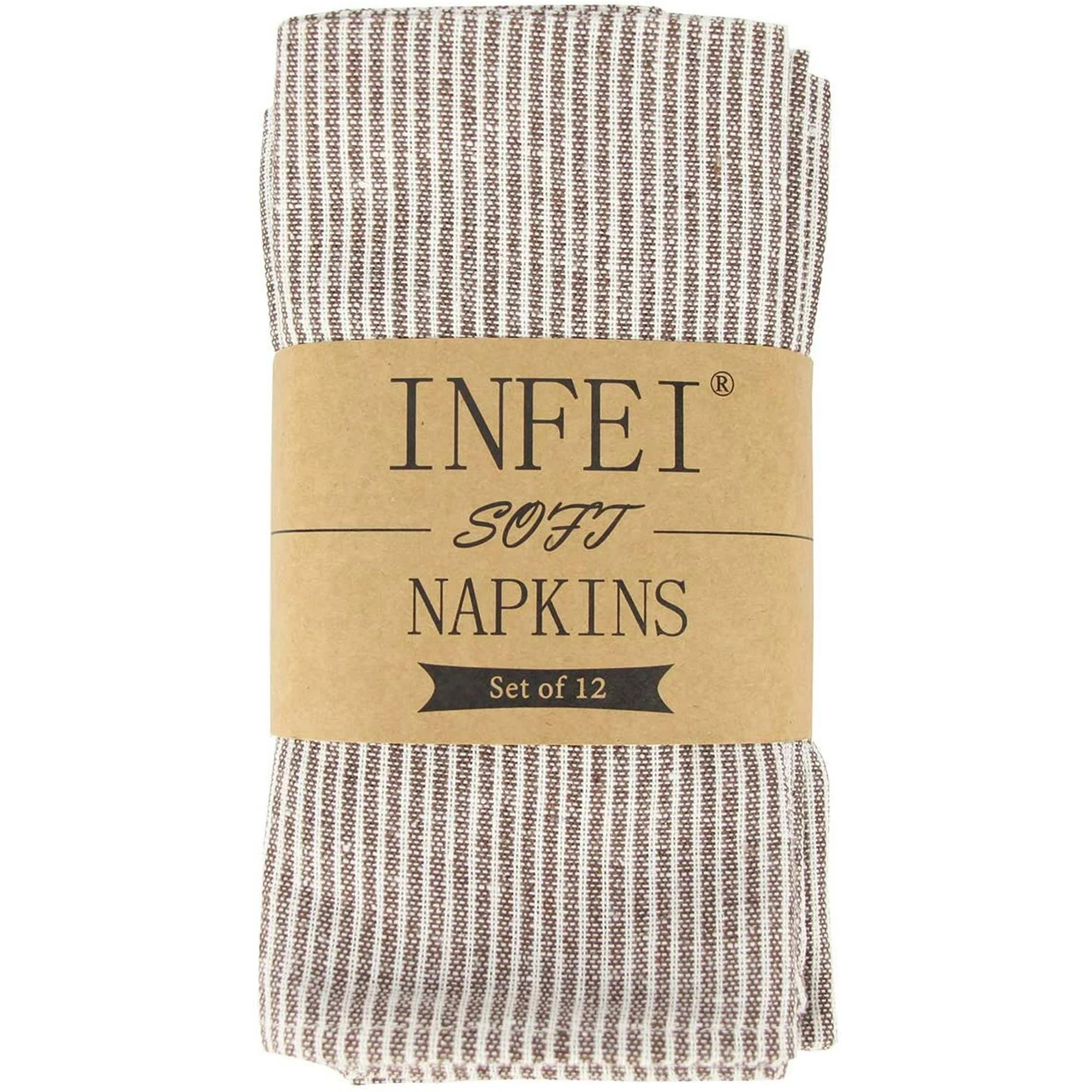 Narrow Striped Linen Cotton Dinner Cloth Napkins - Set of 12 (40 x 40 cm) - for Events & Home Use... | Walmart (US)