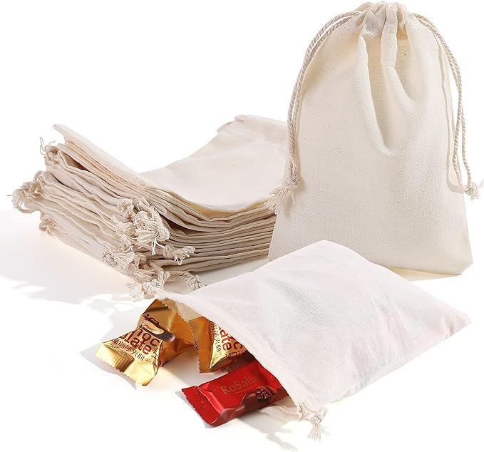 50 Pieces Muslin Bags Cotton Drawstring Bags Sachet Bag for Home Supplies fabric bags (50 Pieces... | Amazon (US)
