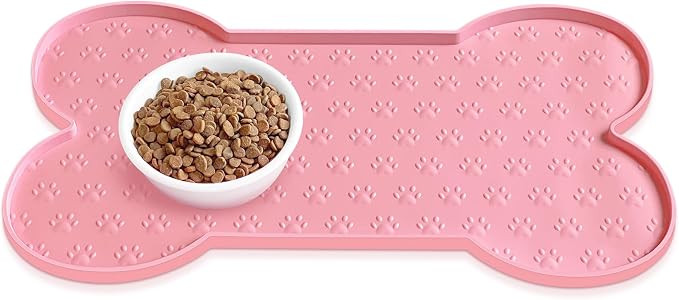 PWTAA Dog Food Mat Anti-Slip Silicone Dog Bowl Mat Thicker Pet Placemat Waterproof Cat Feeder Pad... | Amazon (US)