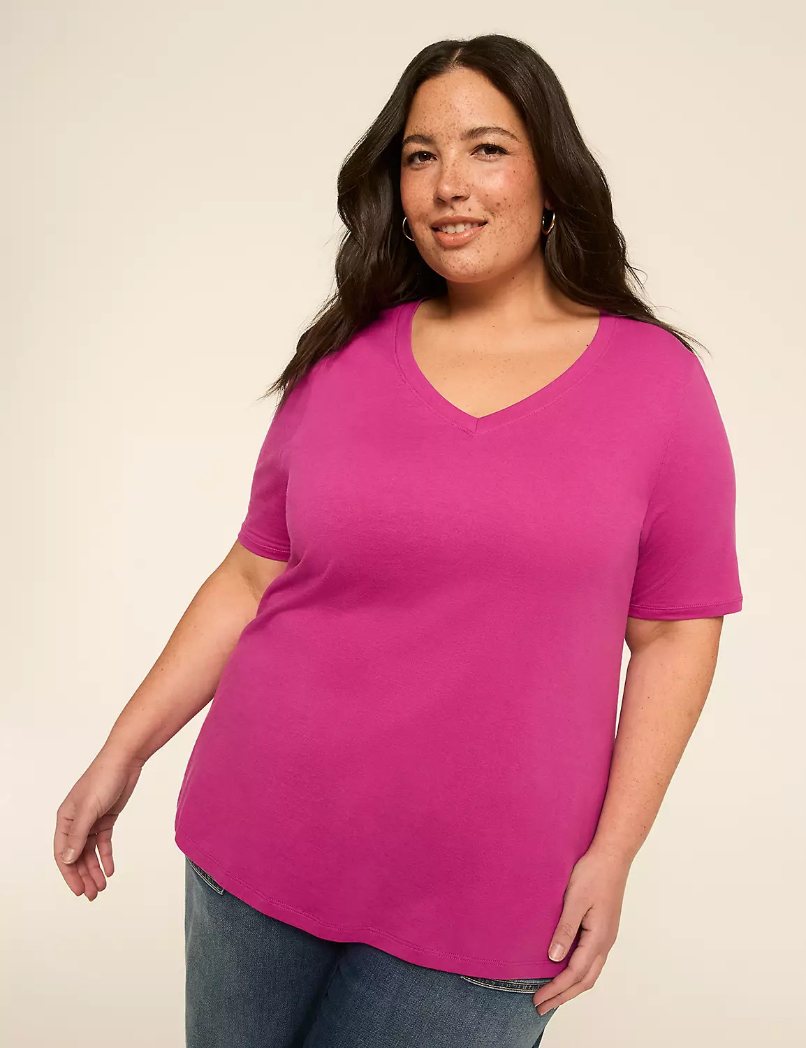 Perfect Sleeve V-Neck Tee | Lane Bryant (US)