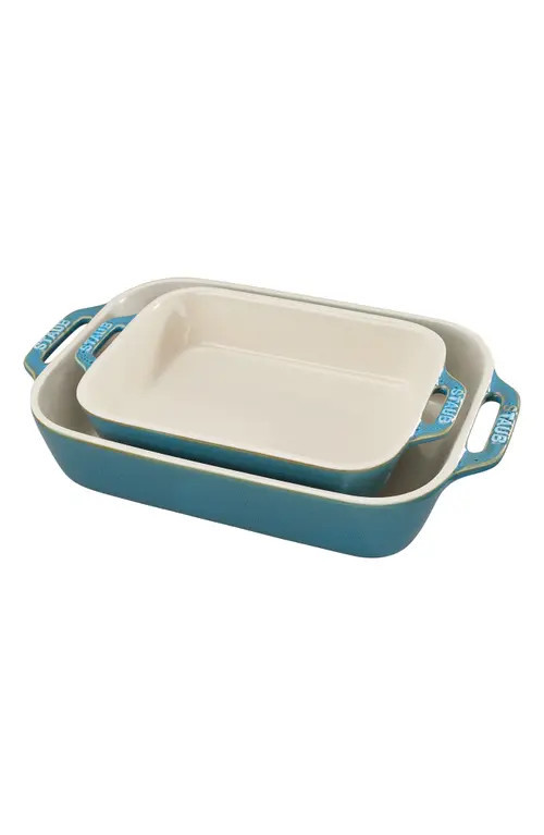 Staub Rustic Turquoise 2-Piece Rectangular Baking Dish Set at Nordstrom | Nordstrom