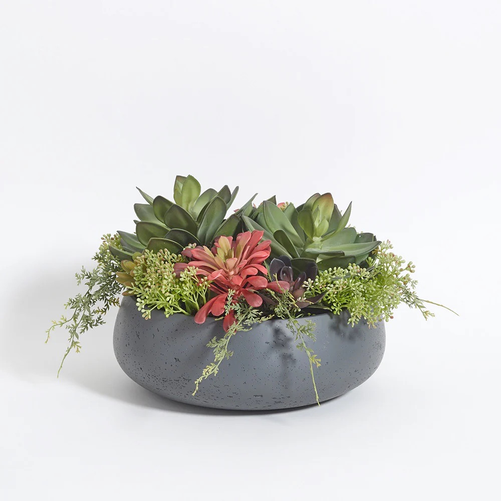 Round Faux Succulent Arrangement | CG Hunter | Luxury Faux Plants | CG Hunter