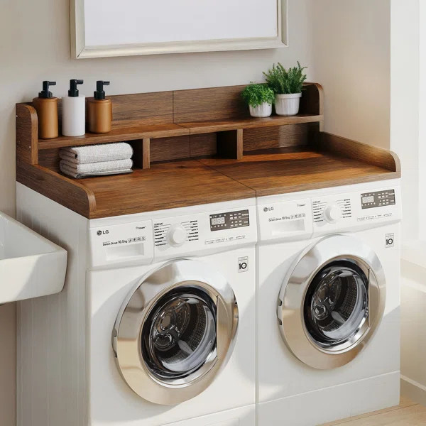Over The Washer & Dryer Storage Shelf, Laundry Room Organization Shelves | Wayfair North America