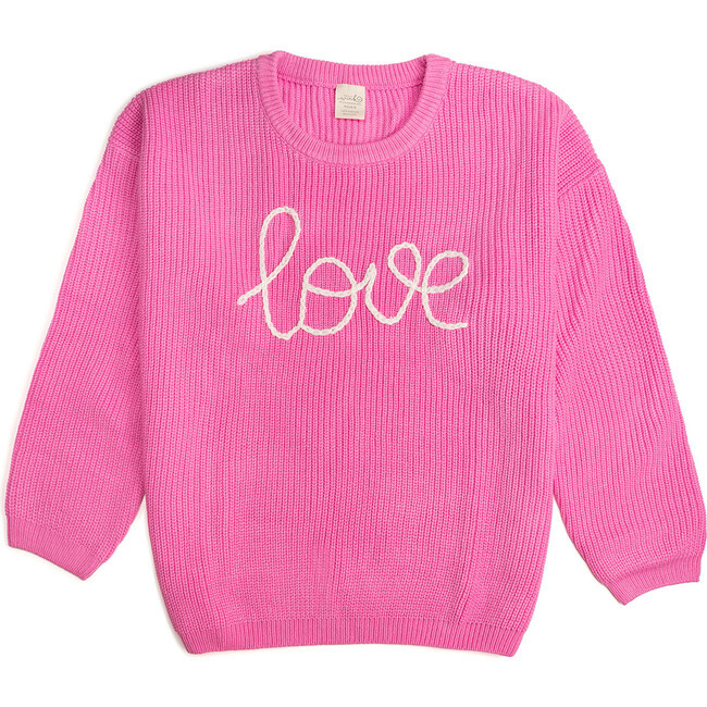 Sweet Wink | Love Valentine's Day Knit Adult Sweater, (Pink, Size Small) | Maisonette | Maisonette
