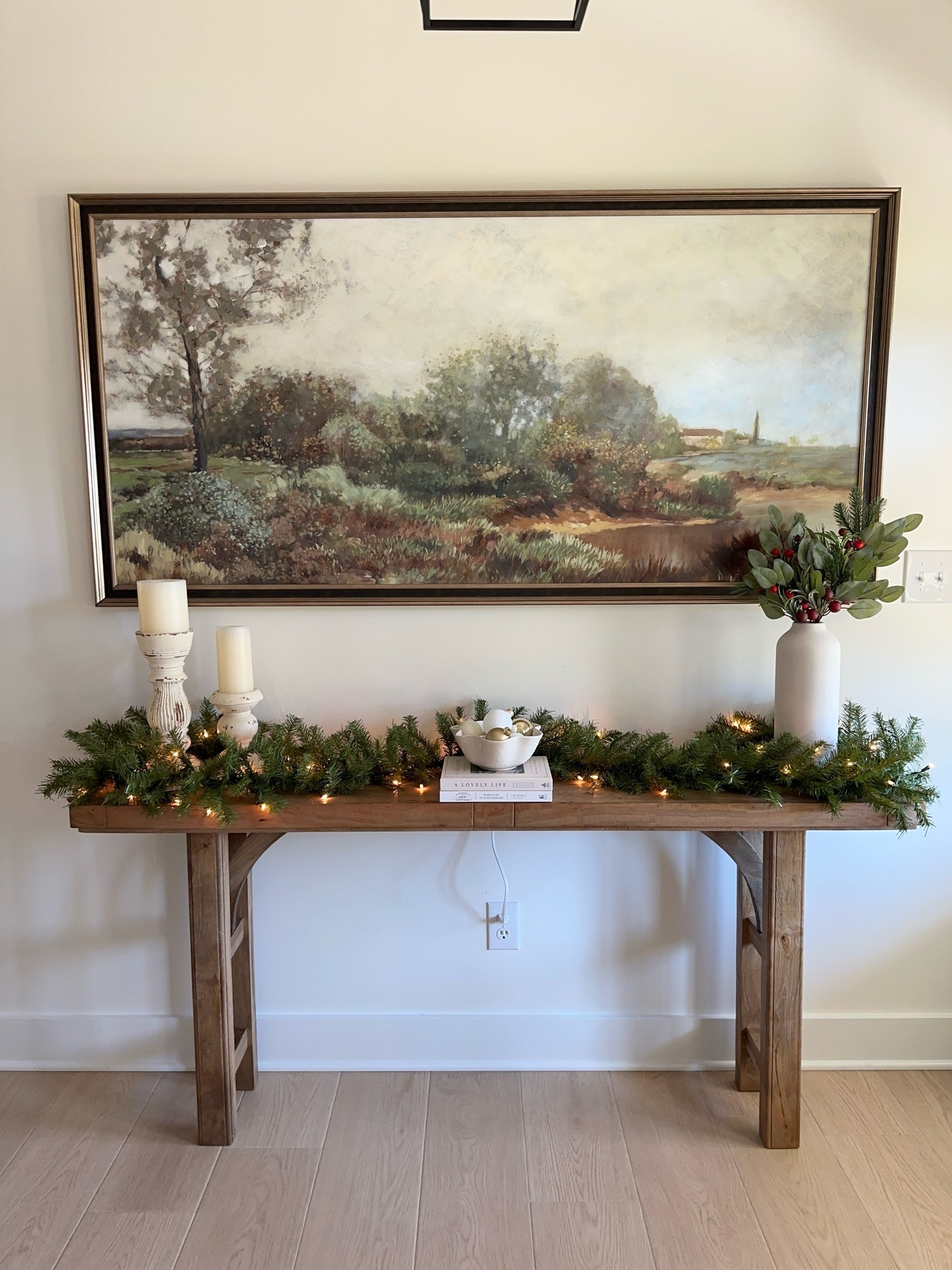 Holiday Christmas decorations in my foyer.

#LTKSeasonal #LTKHoliday #LTKHome