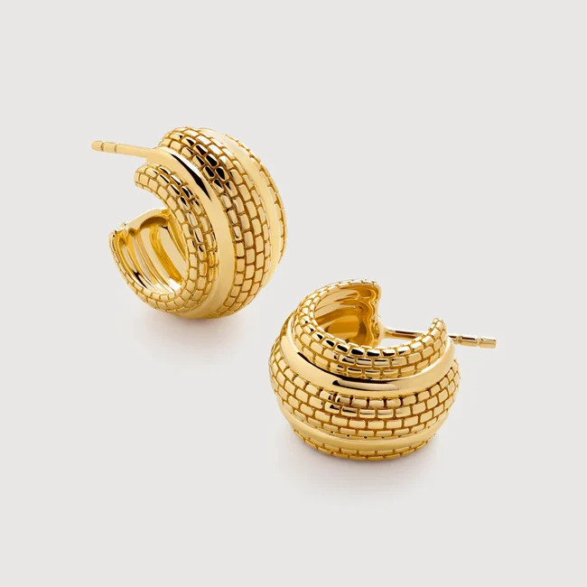 Gold Heirloom Bold Small Hoop Earrings | Monica Vinader (US)