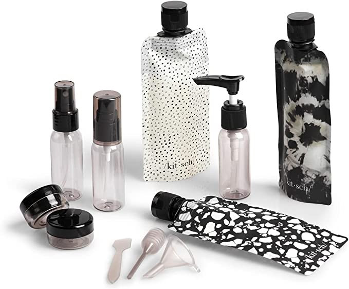 Kitsch Ultimate Travel Set - Set of 11 Travel Size Container Kit Includes Pump & Spray Bottles Ja... | Amazon (US)