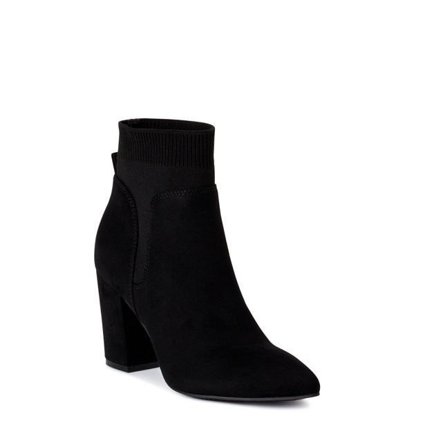 Women's Time and Tru Heeled Knit Bootie | Walmart (US)