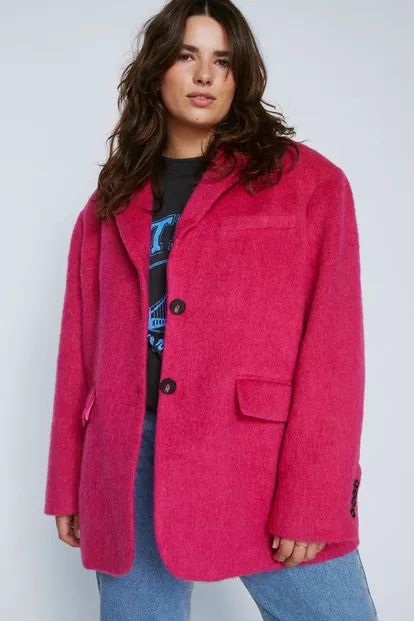 Plus Premium Brushed Wool Blazer Coat | Nasty Gal (US)