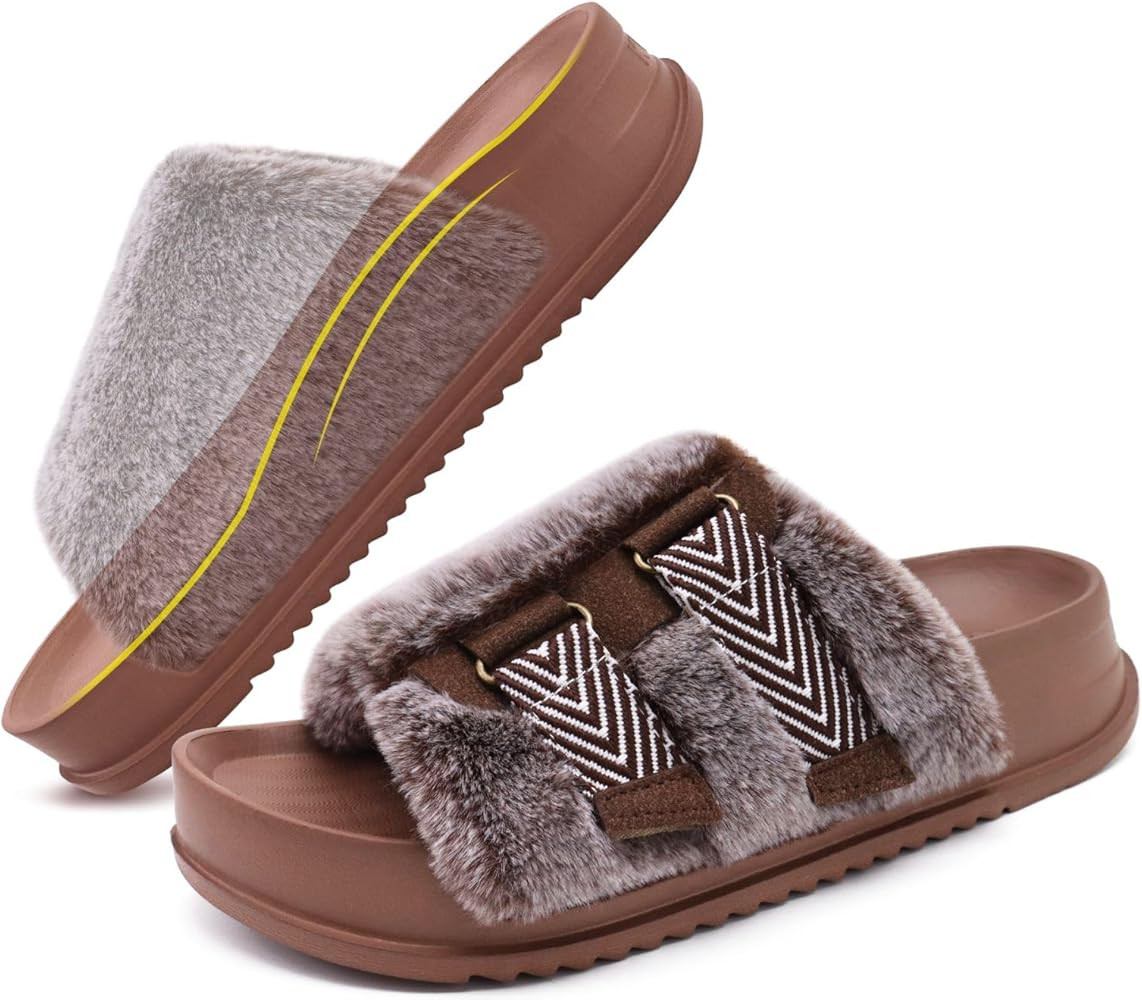 KuaiLu Women's Orthotic Slippers With Arch Support Soft Cushion Sandal Slippers for Woman Ladies ... | Amazon (US)