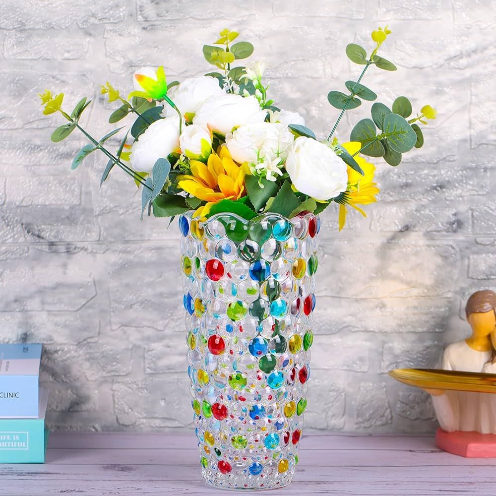Boho Glass Vase Room Decor Clear Glass Art,Home Kitchen Office Decor Suitable for Kitchen Table o... | Amazon (US)