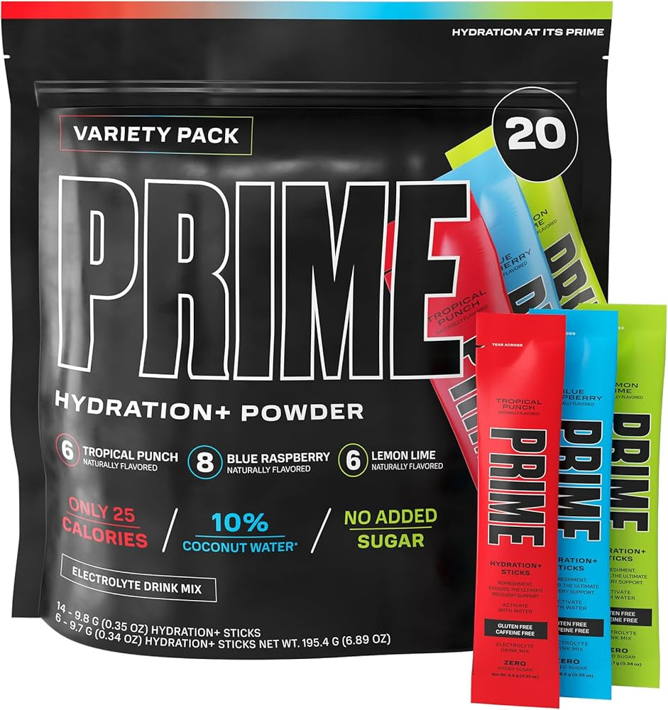 PRIME HYDRATION+ Sticks Variety Pack | Hydration Powder Single Serve Sticks | Electrolyte Powder ... | Amazon (US)