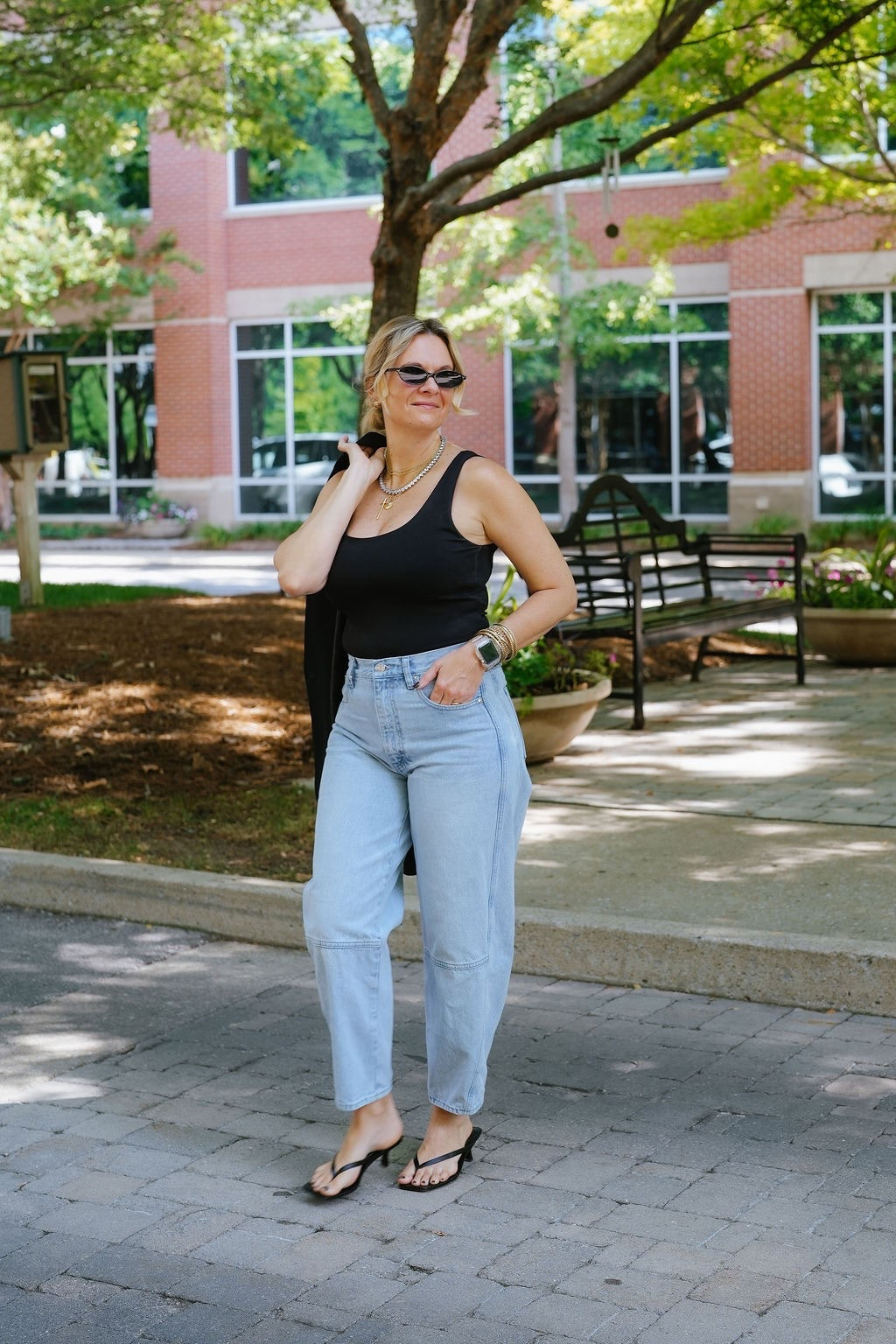 An effortless combination that always looks polished. Classic denim paired with a sleek black tank, tailored blazer, and kitten heels for an elevated everyday look. Add chic sunglasses and you’re ready to go. Everything is linked below!

#LTKgrwm #LTKdayinmylife #LTKootd