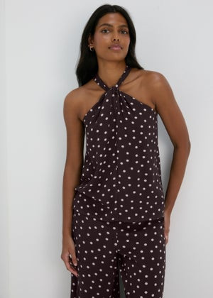 Et Vous Brown Twist Front Spot Co Ord Cami Top | Matalan (UK)