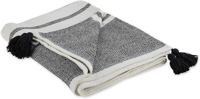 DII Black & Mineral 2-Tone Chevron Stripe Throw, 50x60 | Amazon (US)