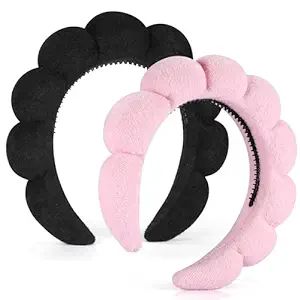DiyJibb Spa Headbands for Women Ladies- Puffy Makeup Headband Combo Pack- Set of 2 Terry Towel Cl... | Amazon (US)
