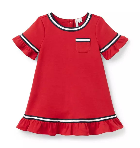 Stripe Trim Ponte Dress | Janie and Jack