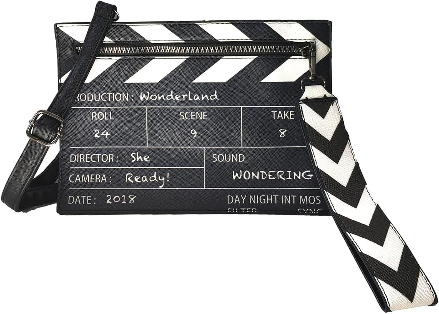 Kitsch Wonderland Movie Clap Board Convertible Wristlet Crossbody, Black | Amazon (US)