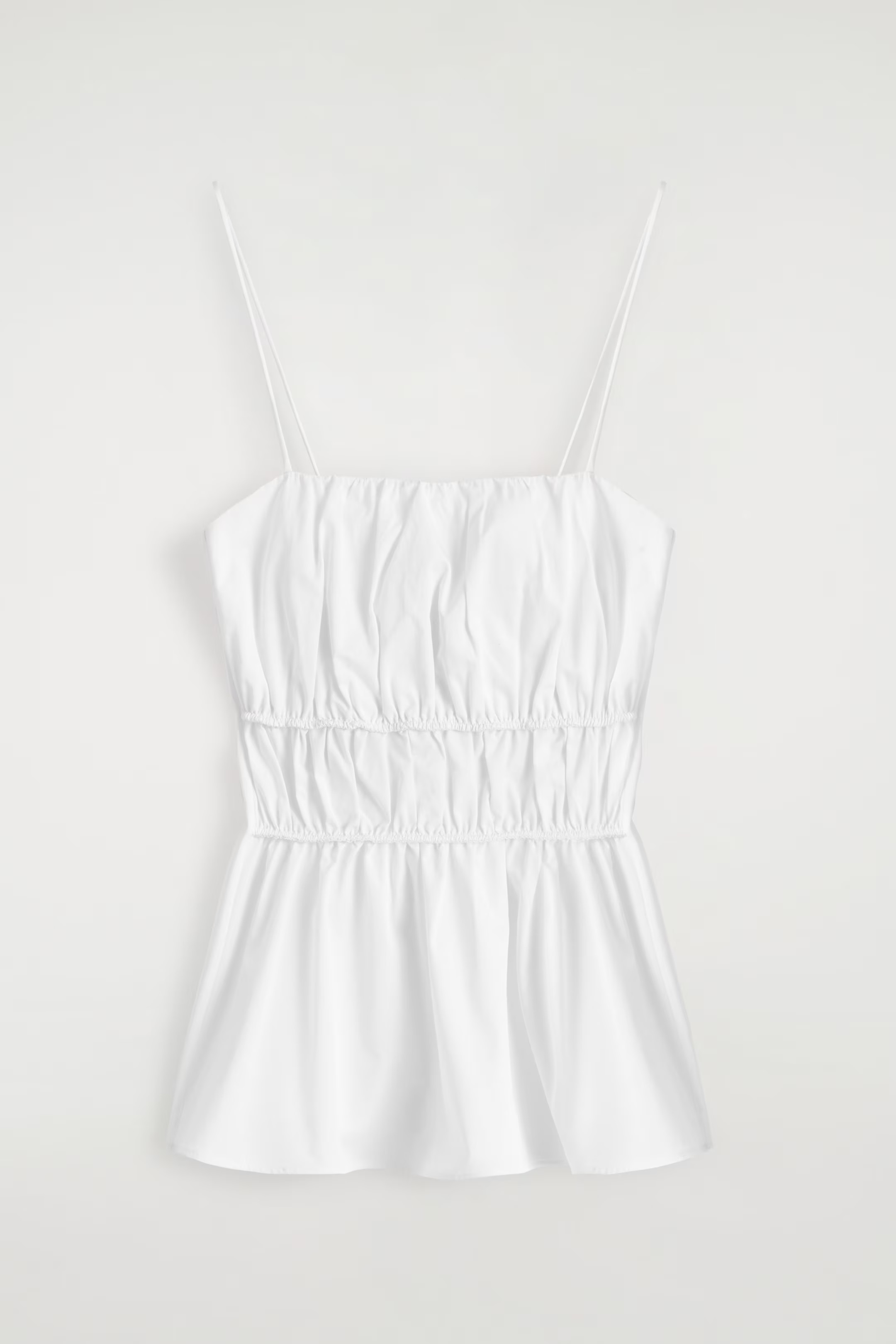 GATHERED COTTON PEPLUM TOP - WHITE | COS | COS (EU)