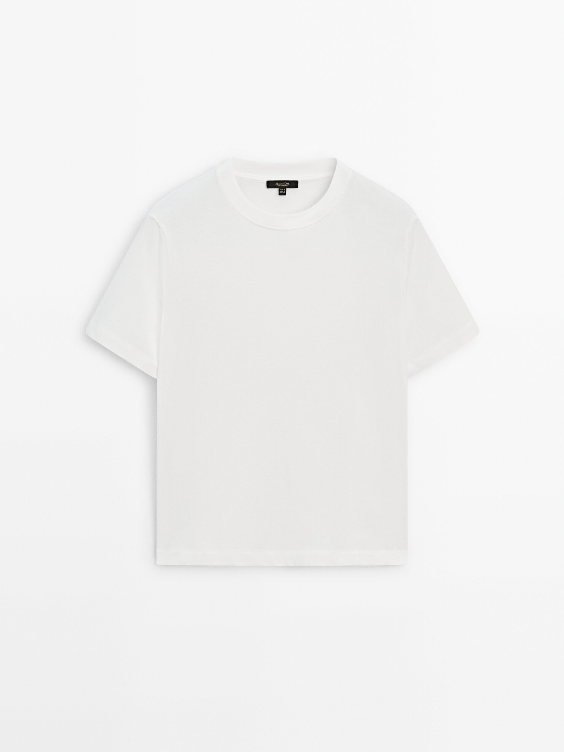 100% cotton cropped short-sleeved T-shirt | Massimo Dutti US