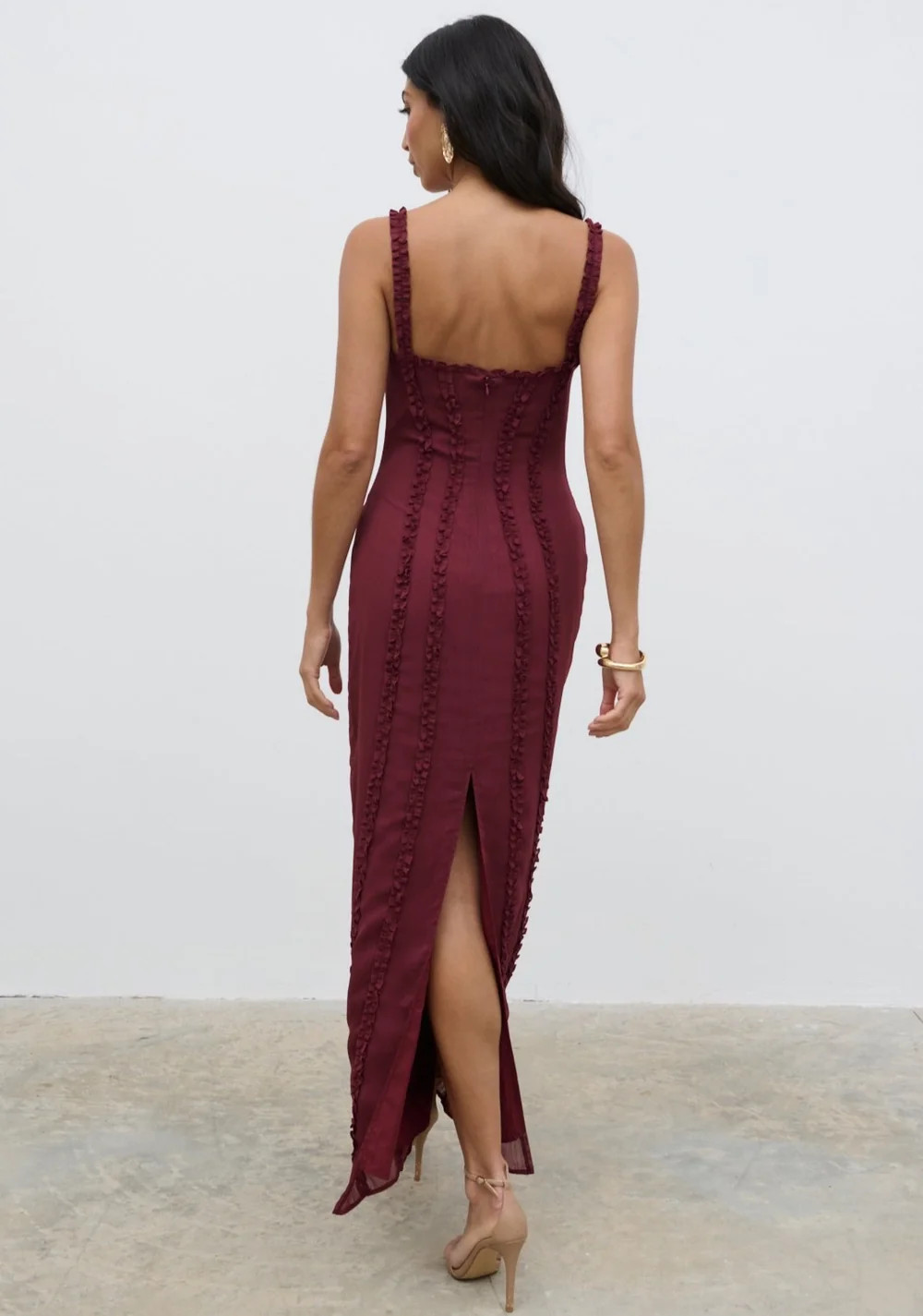 Ola Sweetheart Frill Maxi Dress | Pretty Lavish (UK)