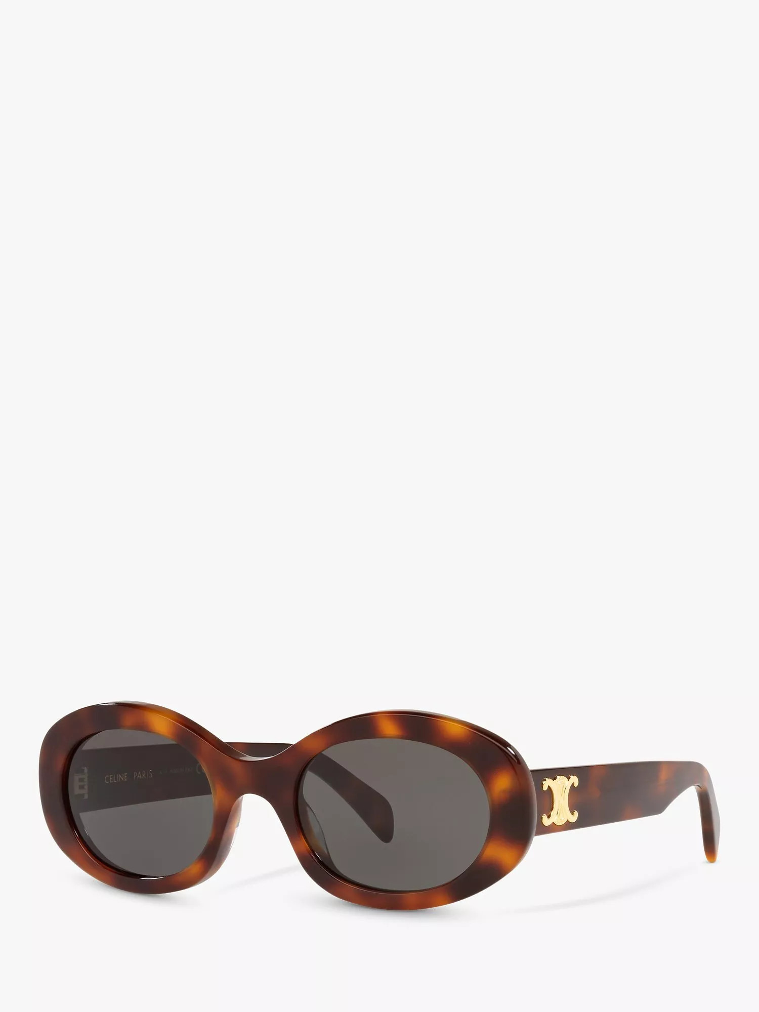 Celine CL40194U Women's Oval Sunglasses, Tortoise Blonde/Grey | John Lewis (UK)