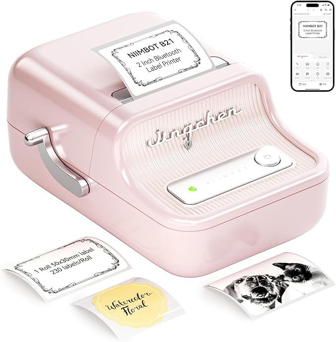 NIIMBOT B21 Label Maker, Inkless Bluetooth Label Printer, 2 Inch Portable Thermal Sticker Machine... | Amazon (US)