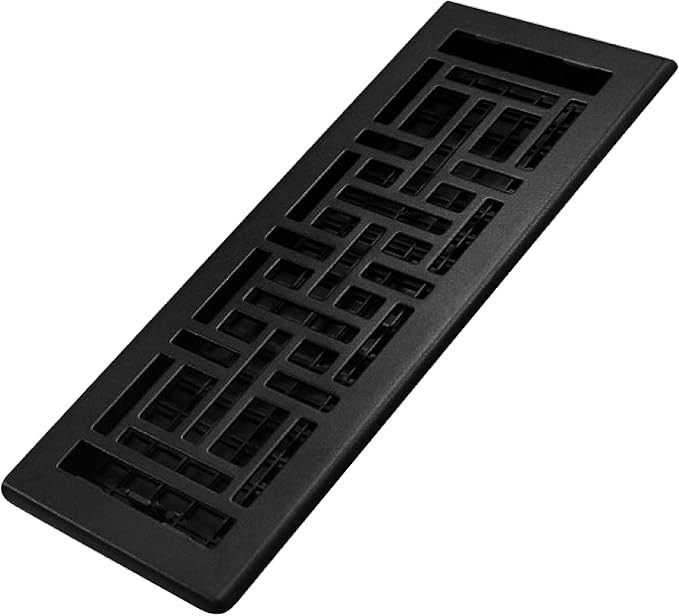 Decor Grates AJH412-BLK Oriental Floor Register, 4x12 Inches, Textured Black | Amazon (US)