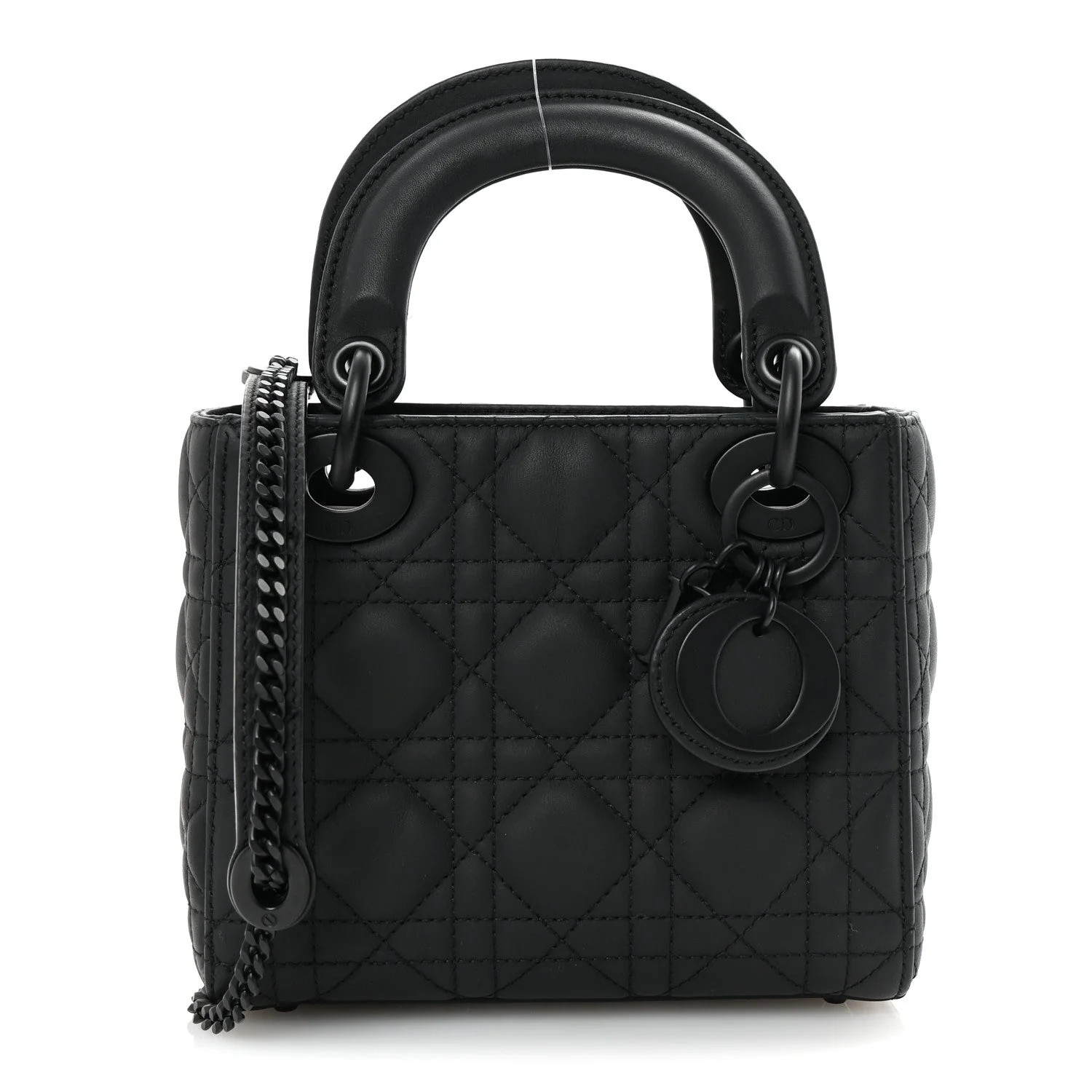 Ultra Matte Calfskin Cannage Mini Lady Dior Black | FASHIONPHILE (US)